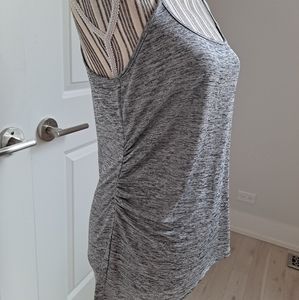 Express Metallic Ruched Side Cami - Silver Heather